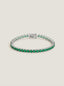 Moissanite Emerald Green Tennis Bracelet for Women, Classic 4-Prong Full-Pavé Bracelet