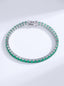 Moissanite Emerald Green Tennis Bracelet for Women, Classic 4-Prong Full-Pavé Bracelet