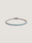 Moissanite Ocean Blue Tennis Bracelet for Women, Classic 4-Prong Full-Pavé Bracelet
