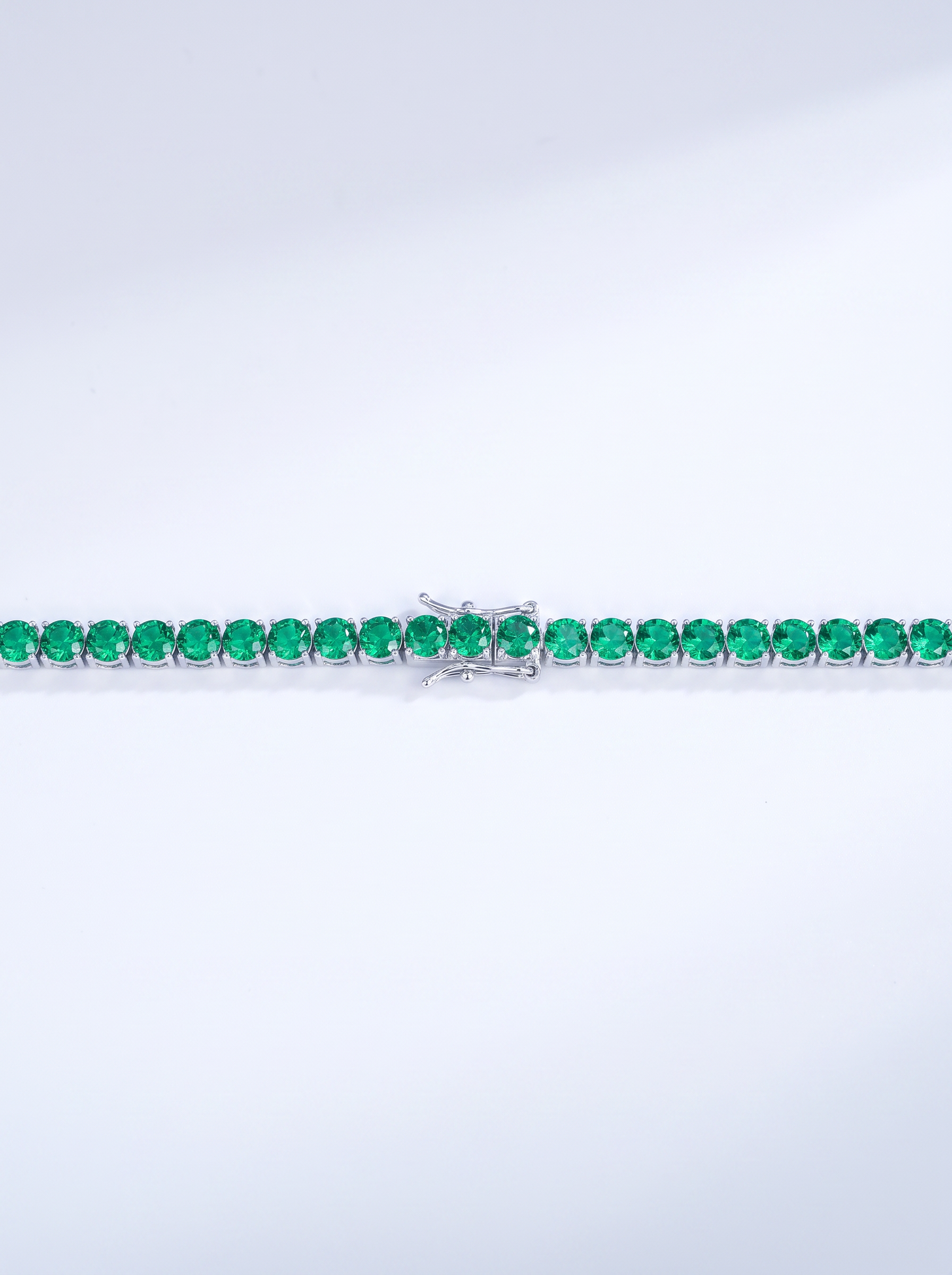 Moissanite Emerald Green Tennis Bracelet for Women, Classic 4-Prong Full-Pavé Bracelet 副图