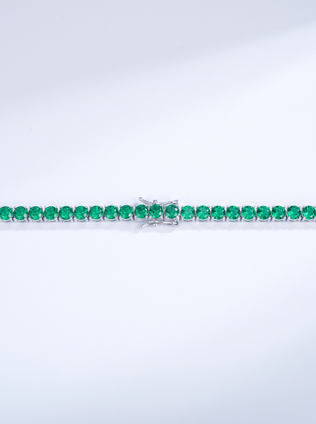 Moissanite Emerald Green Tennis Bracelet for Women, Classic 4-Prong Full-Pavé Bracelet