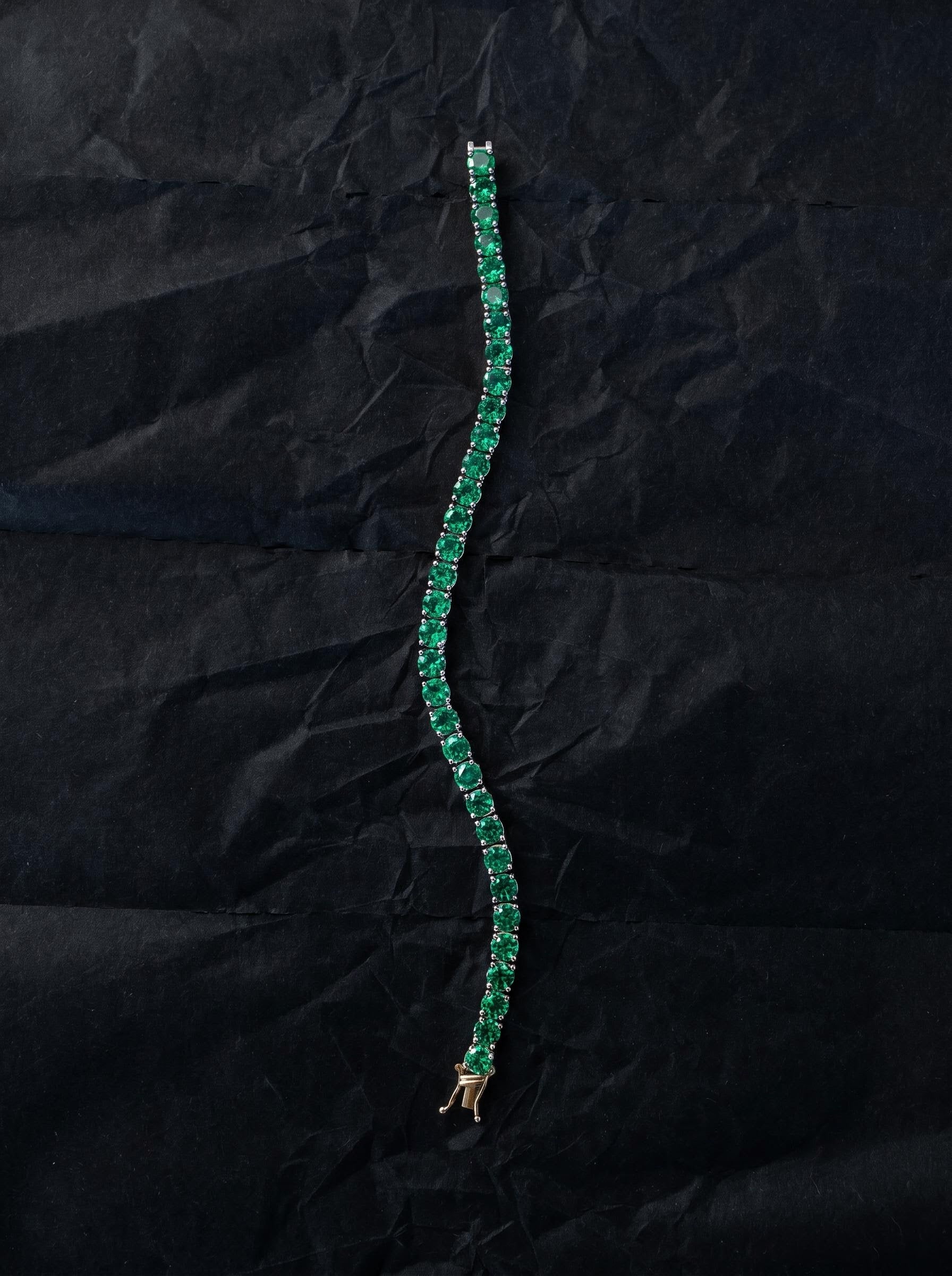 Moissanite Emerald Green Tennis Bracelet for Women, Classic 4-Prong Full-Pavé Bracelet