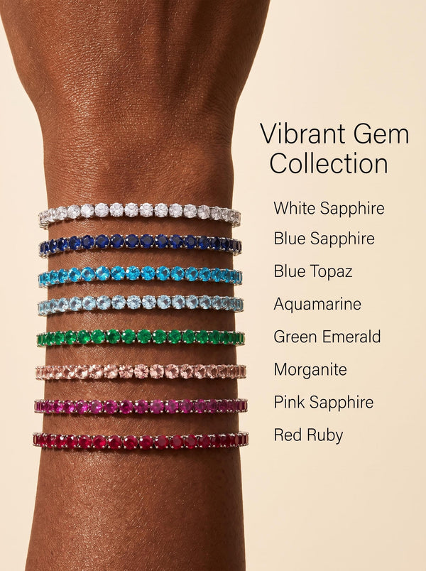 Moissanite Emerald Green Tennis Bracelet for Women, Classic 4-Prong Full-Pavé Bracelet