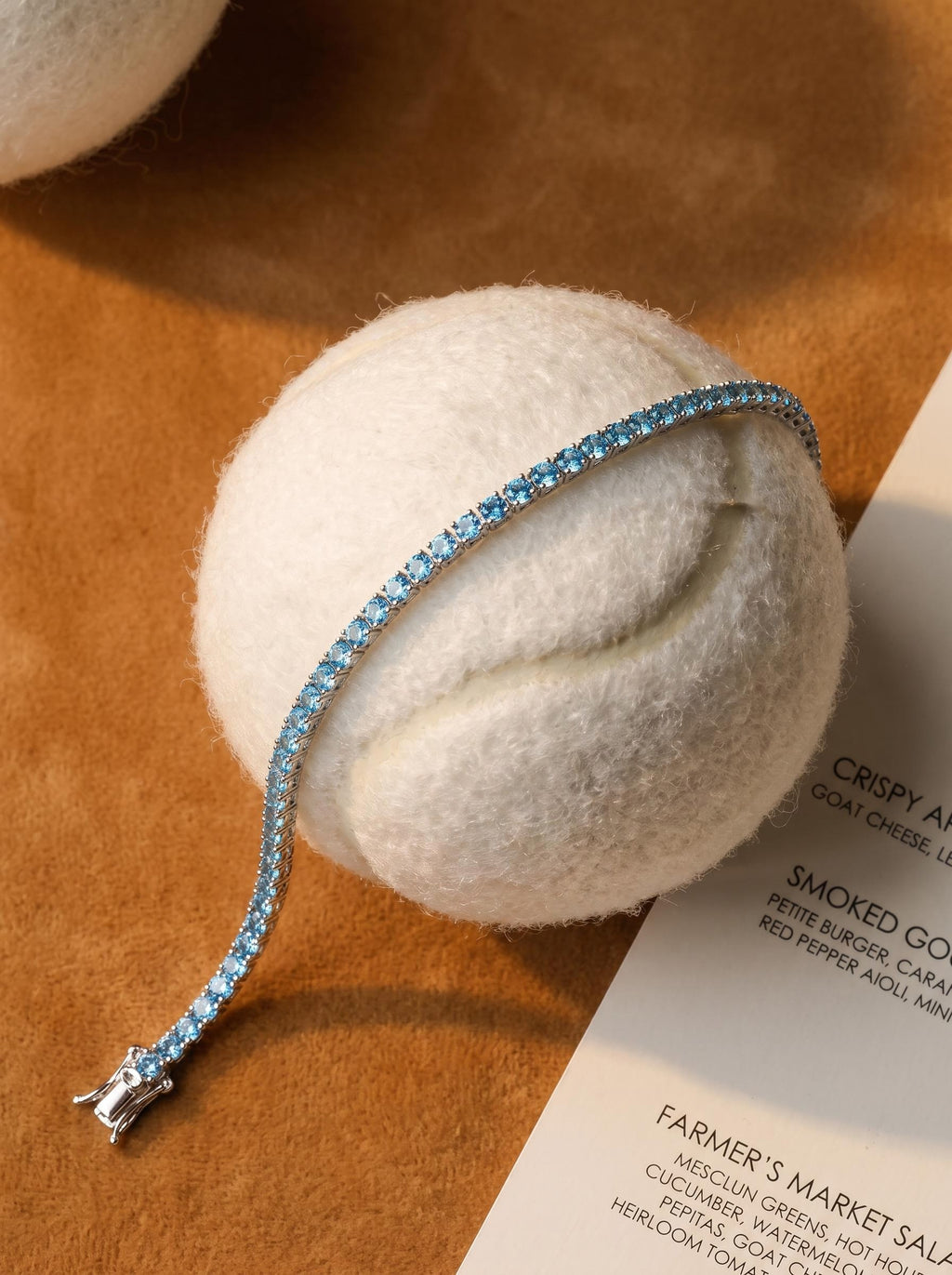 Moissanite Ocean Blue Tennis Bracelet for Women, Classic 4-Prong Full-Pavé Bracelet